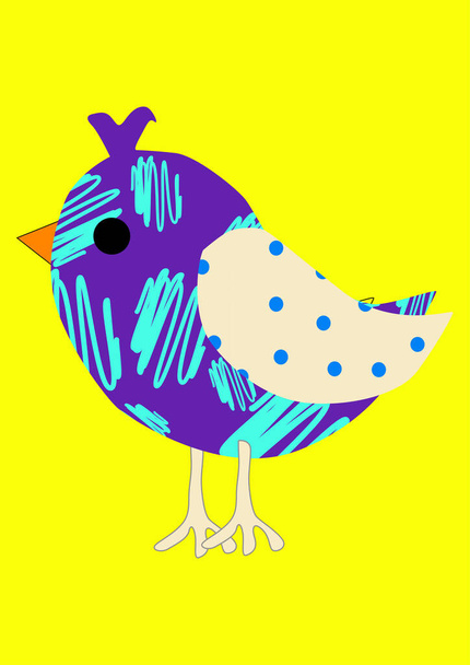 Uccello variegato su sfondo a colori - Vettoriali, immagini