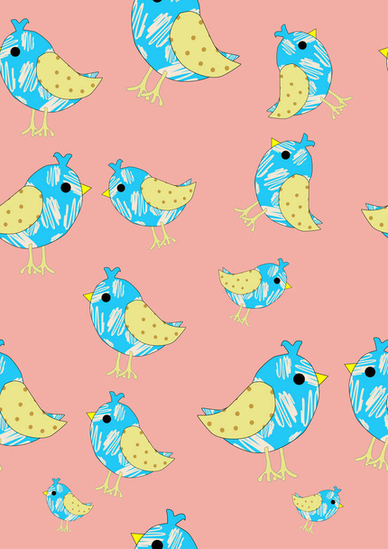 Variegated bird on a color background vector background  - Vecteur, image