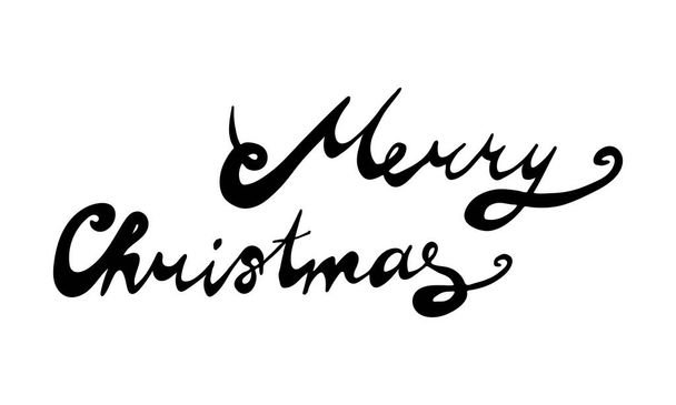 Hand drawn Merry Christmas lettering text - Vektori, kuva