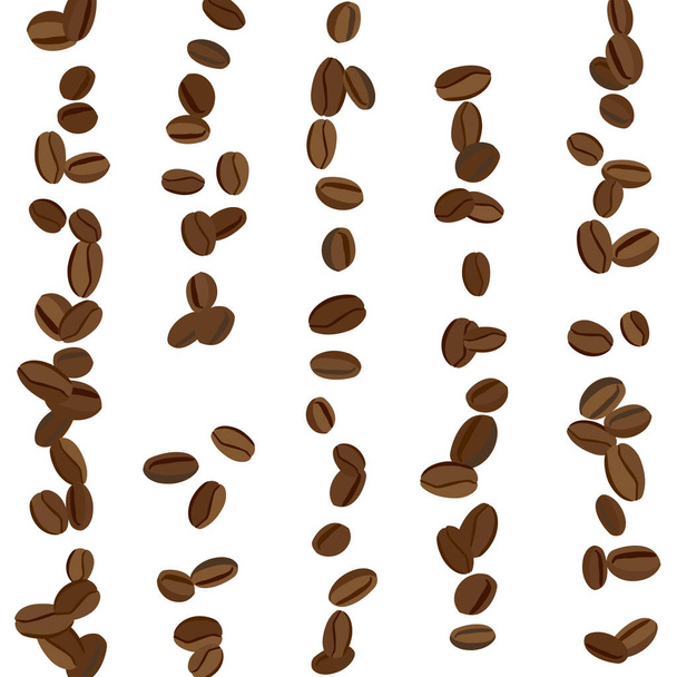Background with Coffee Beans for Print, Poster, Card. Fresh morning Pattern for Cafe or Coffee House Decoration. Simple Rough Motif. - Vector, Image