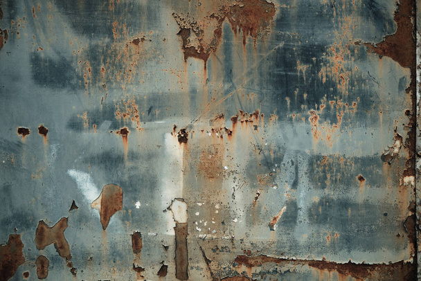 Textura de metal oxidado con pintura pelada - Foto, Imagen