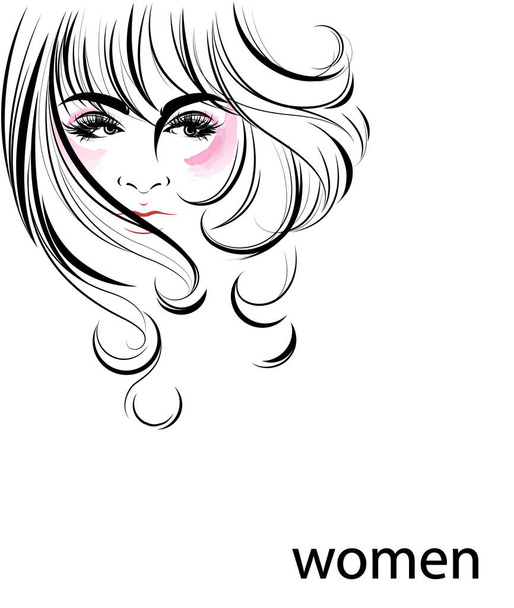 naisten hiukset tyyli kuvake, logo naiset valkoisella taustalla - Vektori, kuva