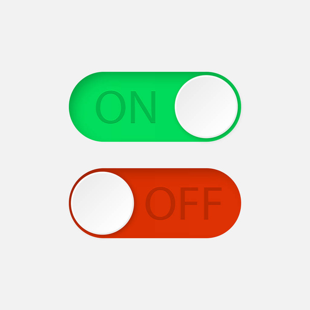 On and Off toggle switch buttons. Vector illustration. - Vector, Image