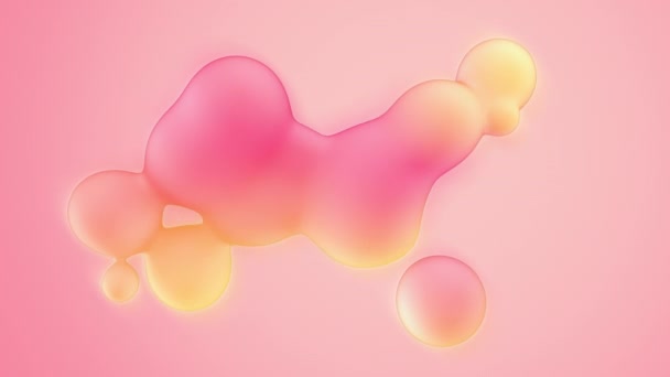 Cute pastel colored 3d background. Modern loop animation of morphing spheres. - Footage, Video