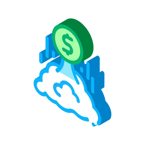 money takes off isometric icon vector illustration - Vector, Image