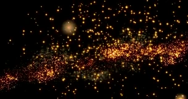 As luzes de bokeh de confete douradas na textura de Ano Novo chinesa preta. Loop 4k
 - Filmagem, Vídeo
