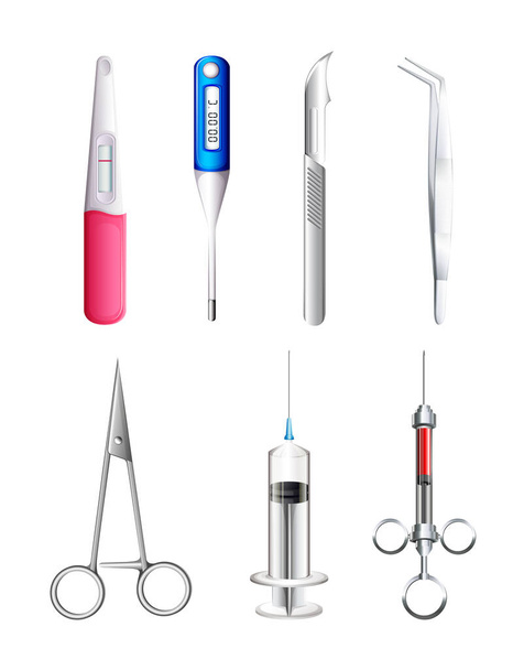 Variety of medical elements set - Vetor, Imagem