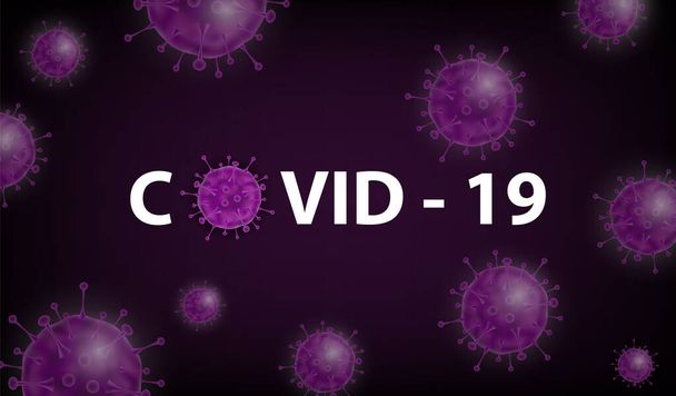Ковид-19, коронавирус, микроскопический вирус, фоновый вектор.
 - Вектор,изображение