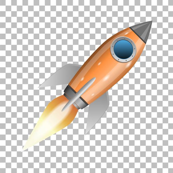 Πορτοκαλί εκτόξευση πυραύλου, διανυσματική απεικόνιση - Διάνυσμα, εικόνα