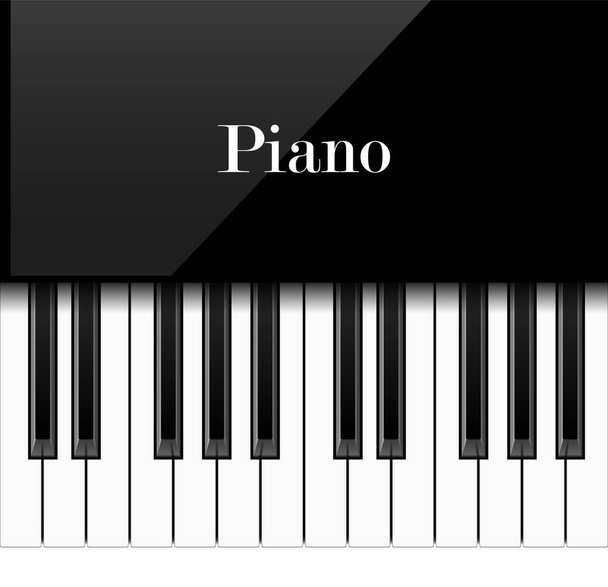 Realistic piano keys, vector illustration - Vector, Image