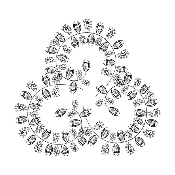 Contexte abstrait. Paisley aquarelle motif floral tuile avec des fleurs, des fleurs, des feuilles. Oriental traditionnel peint à la main bordure croquis pour le design. Vecteur. Illustration en blanc et noir. - Vecteur, image