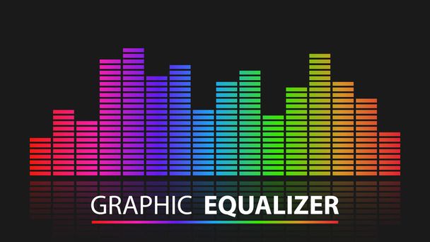 Colorful graphic equalizer abstract background, vector illustration - Vektor, kép