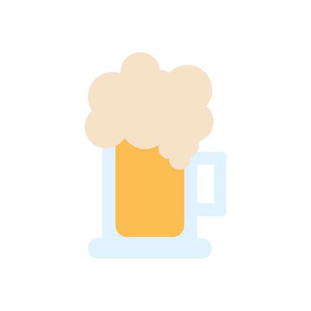 ビールマグカップアイコン画像フラットスタイル - ベクター画像