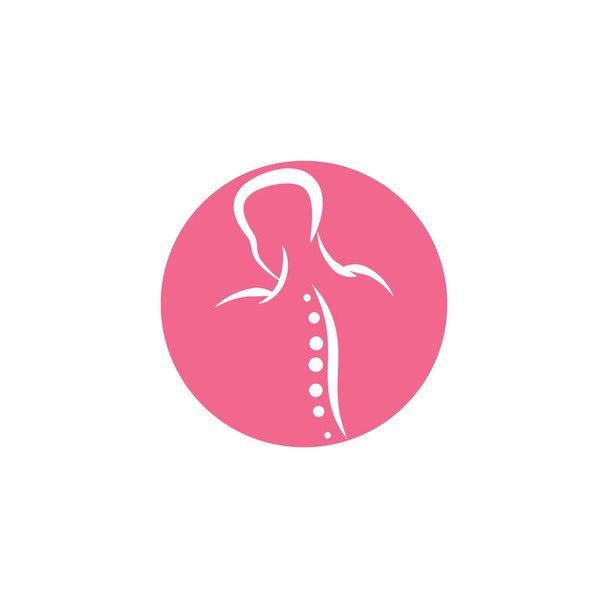Chiropractic Logo Design Vector illustration. Human backbone Pain Logo. Spine care logo. - Vector, Image