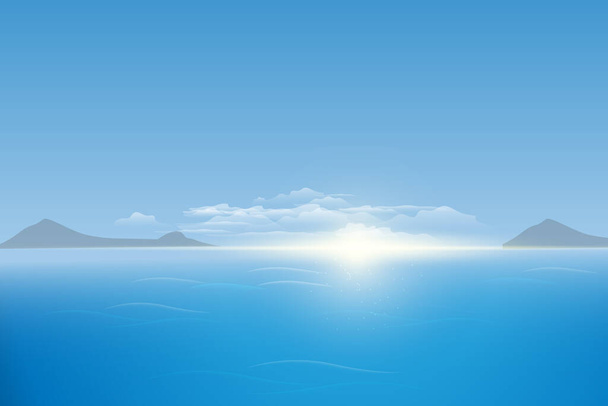  μπλε θάλασσα, ουρανός φόντο. εικονογράφηση διανύσματος - Διάνυσμα, εικόνα