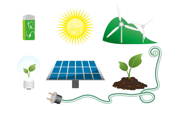 Iconos del medio ambiente verde
 - Vector, imagen