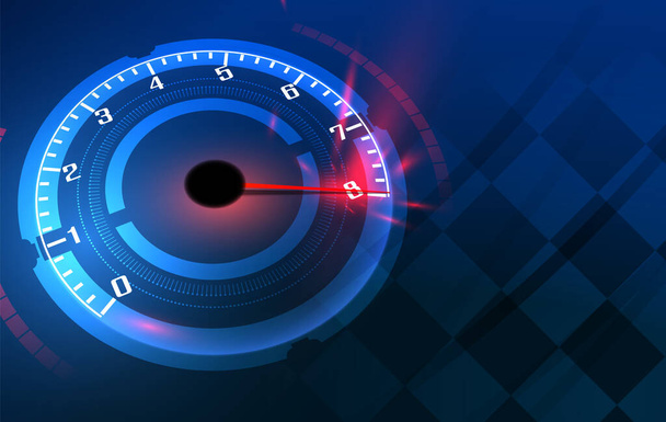 Speed motion background with fast speedometer car. Racing velocity background. - Vector, Image