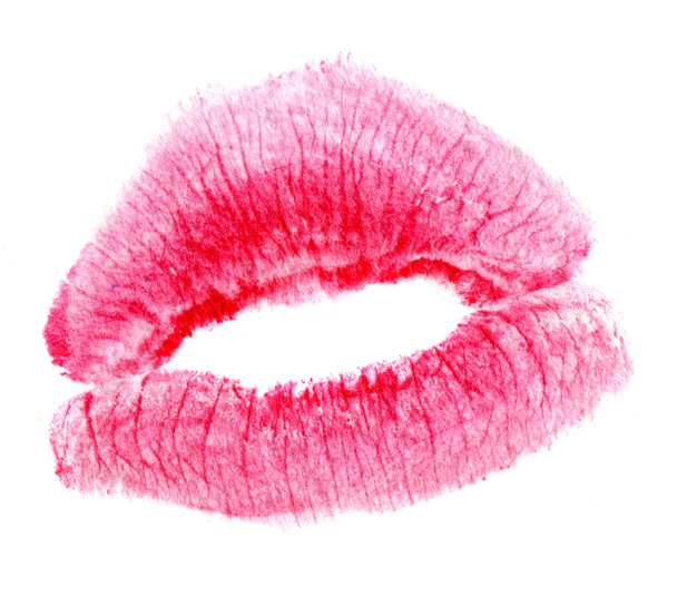 Woman's kiss stamp on a white - Photo, Image