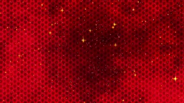 Red Chinese New Year background with golden stars glittering, and dragon pattern. 3D rendering loopable animation 4k. Magical Happy new year animation - Footage, Video