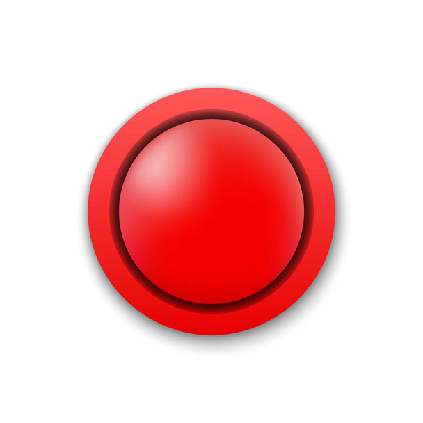 Red Circle Button on White Background vector - Вектор, зображення