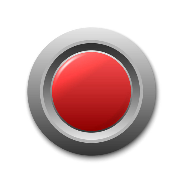 Red Circle Button on White Background vector - Vettoriali, immagini