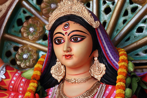 Durga Puja es el festival más grande de la India. El festival de puja Durga muestra la cultura india. Kolkata Durga puja es muy popular festival bengalí. Durga Puja es el mejor festival hindú
. - Foto, imagen