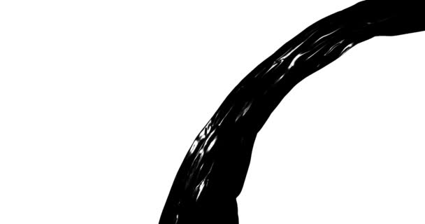 Flujo negro abstracto. Aceite Fluido textura movimiento gráfico. Bucle de animación 3D digital 4K
. - Metraje, vídeo