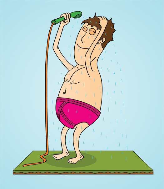 シャワーの時間 - ベクター画像