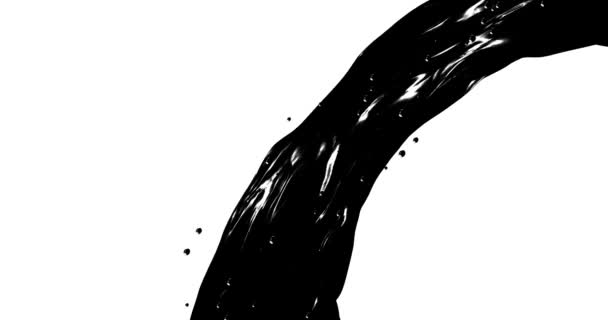 Abstrakter schwarzer Fluss. Öl Flüssige Textur Bewegungsgrafik. Digitale 3D-Animationsschleife 4K. - Filmmaterial, Video