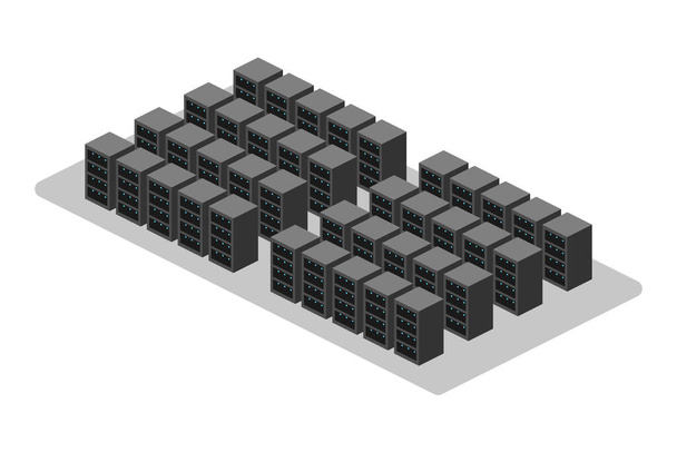 Ilustracja serwera wektor izometryczny płaska konstrukcja minimalny styl widok 3D - Wektor, obraz