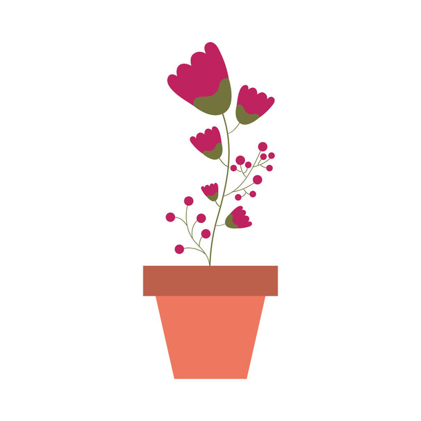 Isolated flower inside pot vector design - Vettoriali, immagini