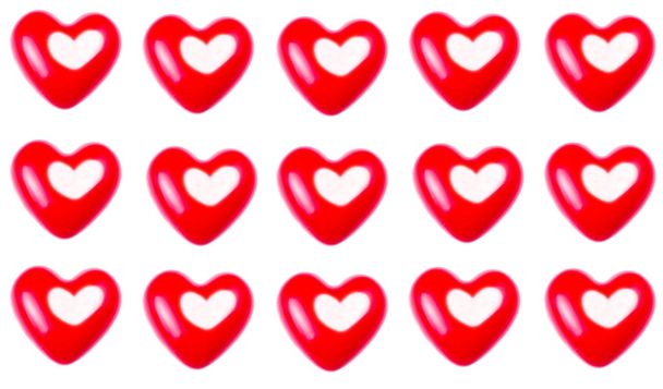 Repeating pattern of Valentine's Day red Hearts - Foto, Imagem