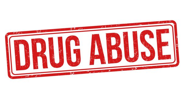 Drug abuse sign or stamp on white background, vector illustration - Vector, Image