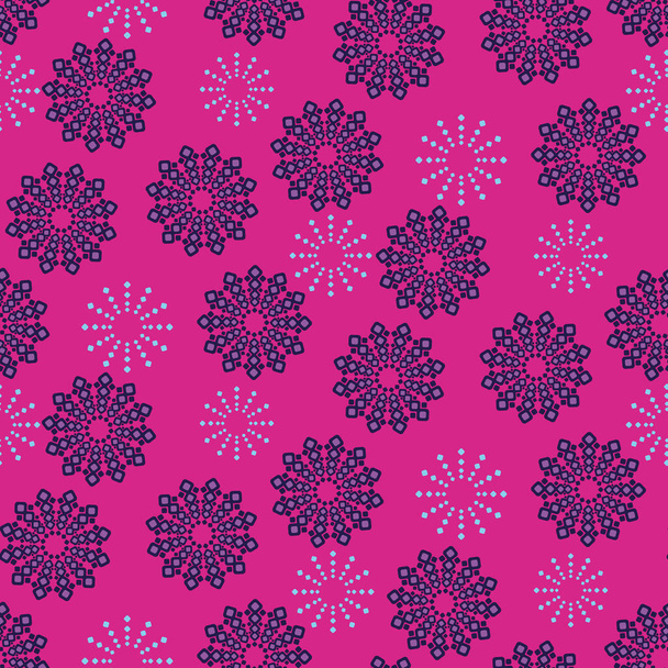 pulzující růžové mandaly bezešvé vektorové vzor - Vektor, obrázek