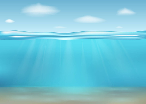 Realista mar subaquático profundo
 - Vetor, Imagem