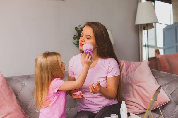 Beauty salon at home for mother and daughter - Photo, Image