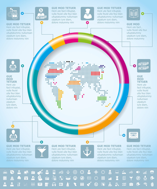 infographics earth harita - Vektör, Görsel