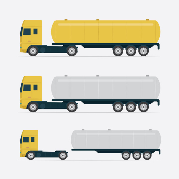 Camion cisterna. Illustrazione vettoriale camion cisterna. Icona dell'industria petrolifera. Parte del set.  - Vettoriali, immagini
