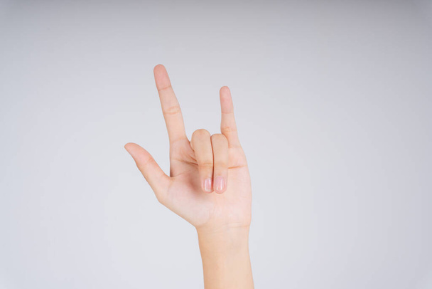 I love you hand sign isolate over white background. - Photo, Image