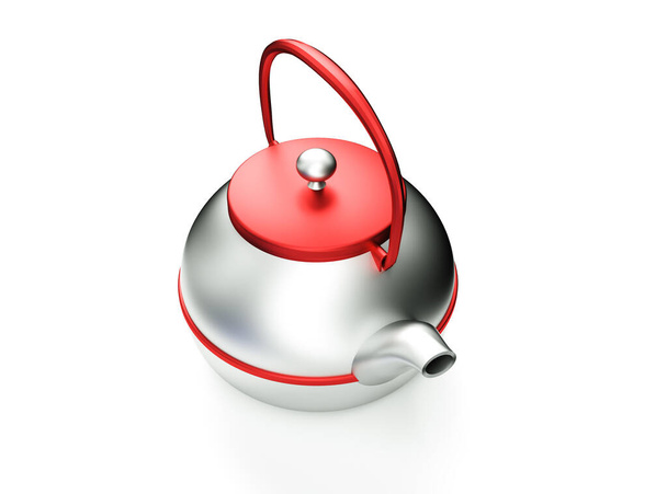 Stylish insulated plastic electric white kettle. 3d illustration, 3d rendering. - Foto, immagini