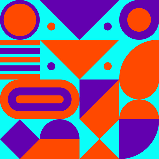 Бауэр-принт, геометрический бесшовный ретро-узор с фасадами, геометрическая композиция, хипстерский современный фон.
 - Вектор,изображение