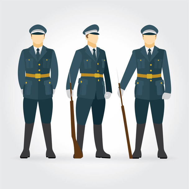 Guardia de honor. Soldado y guardia de honor vector ilustración conjunto
.  - Vector, imagen