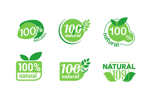 100 percents natural stamps collection - Vector, Image