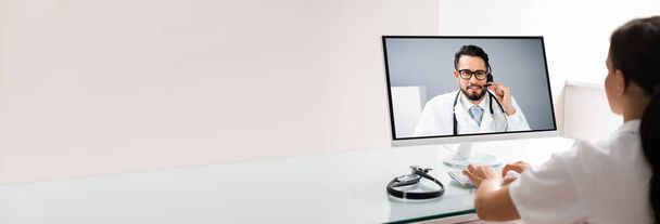 Medical Doctor Holding Online Elearning Video Conference - Фото, изображение