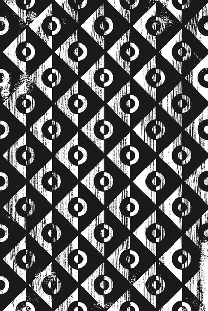 Grunge patrón geométrico abstracto. Fondo vertical en blanco y negro
. - Vector, imagen