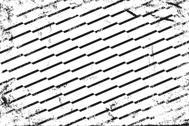 Grunge minta geometriai csíkokkal. Vízszintes fekete-fehér háttér. - Vektor, kép