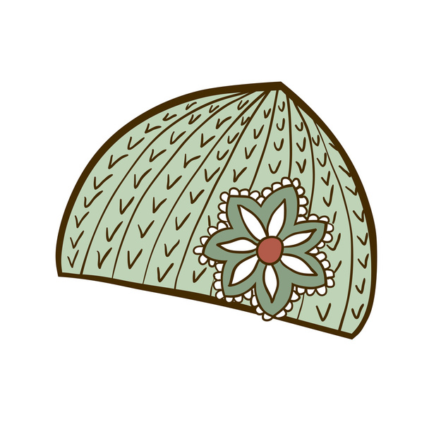 Small knitted winter cap - Vector, Image