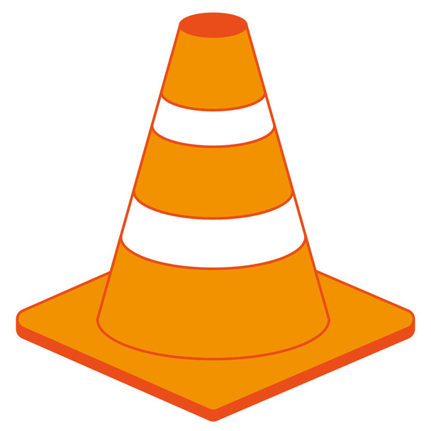 cône de circulation routière orange icône vecteur - Vecteur, image