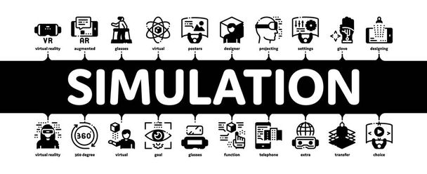 Equipamento de simulação Vetor de Banner Infográfico Mínimo
 - Vetor, Imagem