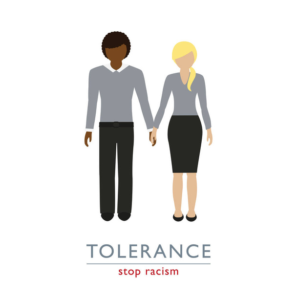 зупинити расизм допуск концепції пара з різними кольорами шкіри
 - Вектор, зображення